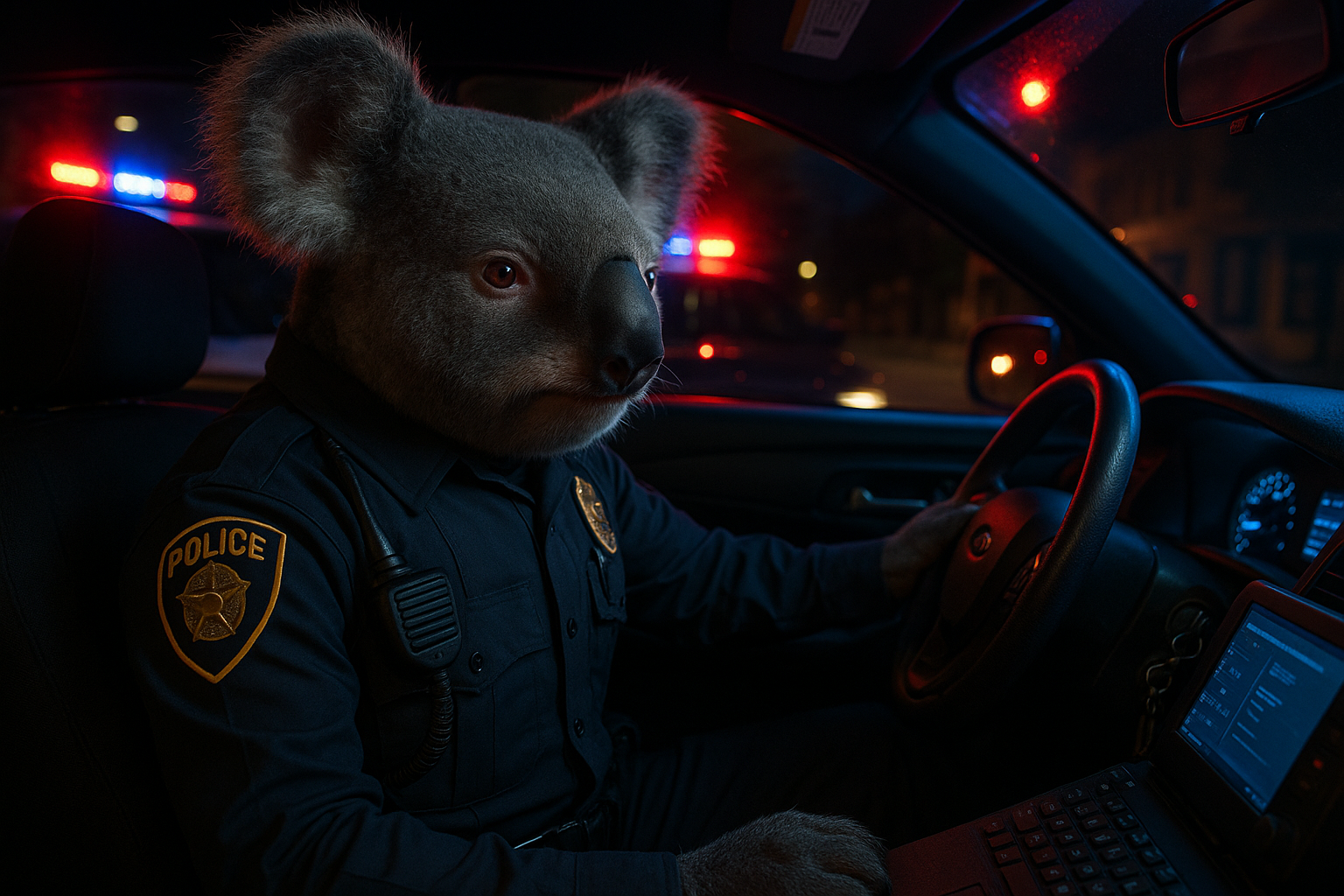 Police Koala (In a car)